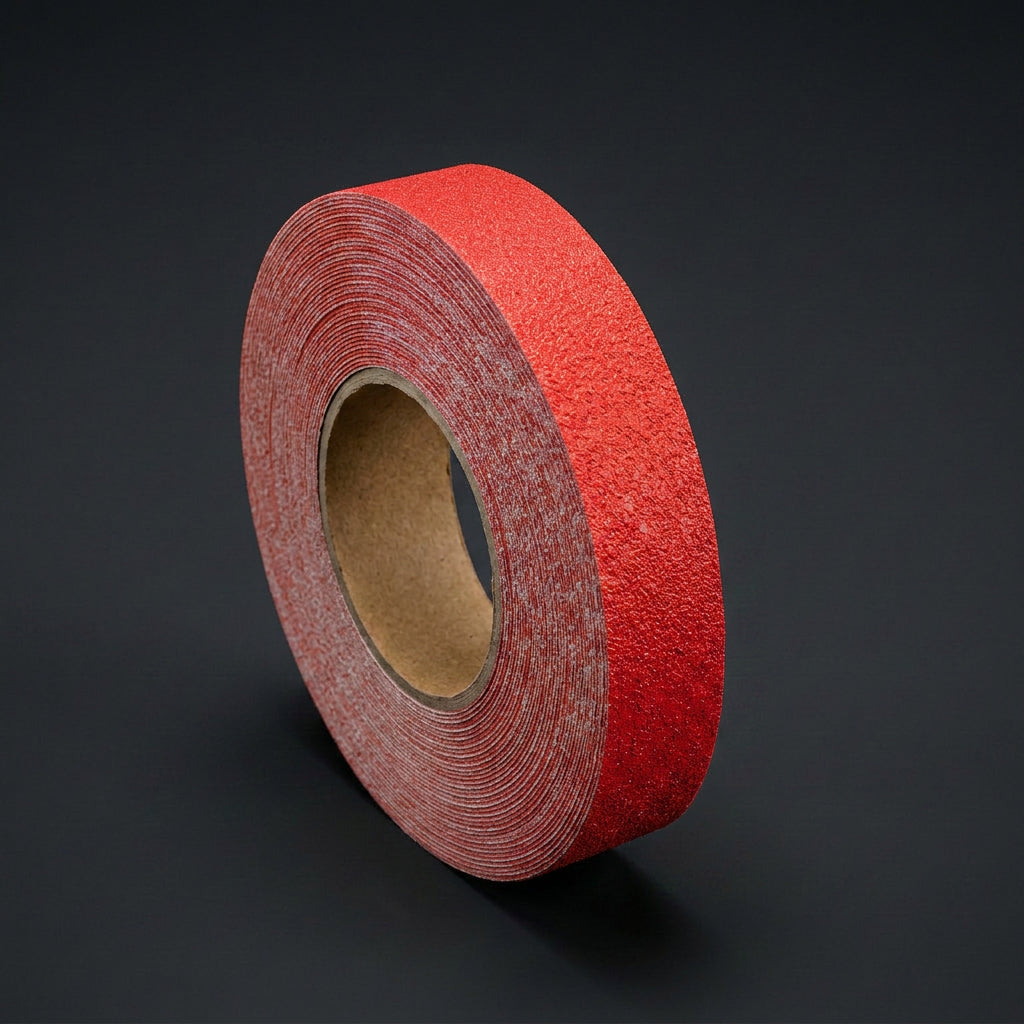 Rotes Antirutschband MA-WT-5411, 25mm, R13, selbstklebend für Warn- und Sicherheitsbereiche.
