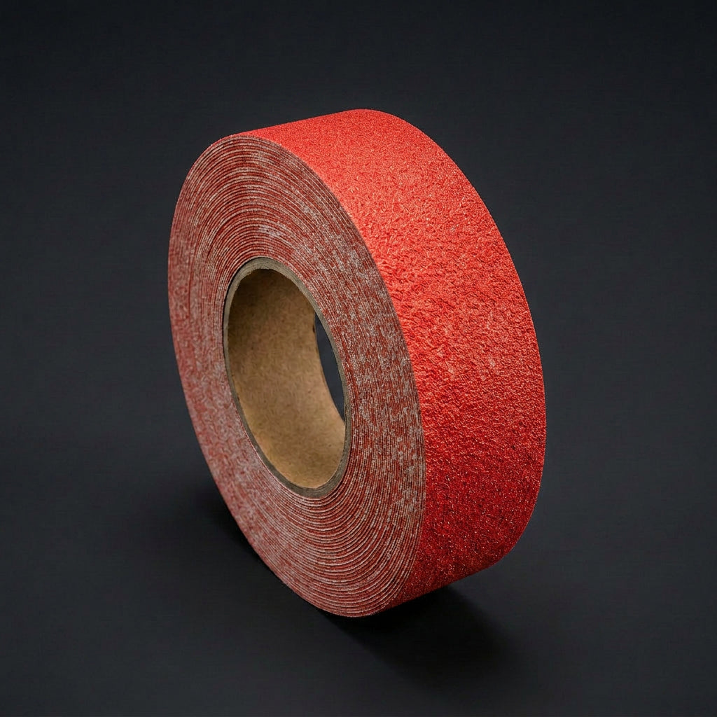 Breites rotes Antirutschband MA-WT-5411, 75mm, R13 zertifiziert für starke Sichtbarkeit und Sicherheit.