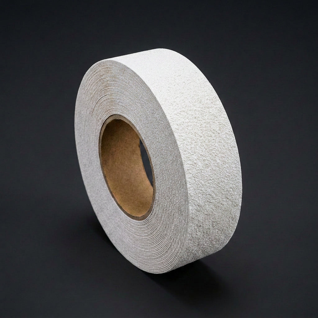 Breites weißes Antirutschband MA-WT-5411, 75mm, R13, für helle und saubere Arbeitsbereiche.