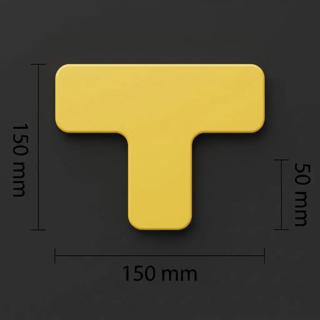 Stellplatzmarkierung T - Stück PVC – 25er Set (MA - WT - 5110) - Markiba